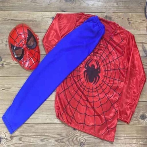 لباس و تنپوش کارتونی مرد عنکبوتی سایز L  لارج اسپایدرمن به همراه نقاب 