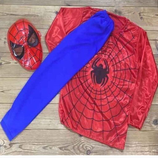 لباس و تنپوش کارتونی مرد عنکبوتی سایز M مدیوم  اسپایدرمن به همراه نقاب