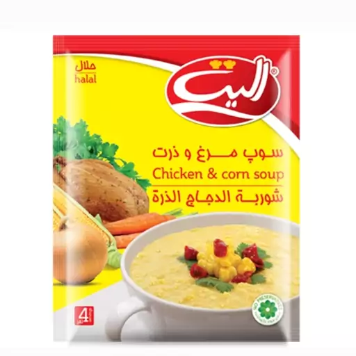 سوپ مرغ و ذرت الیت. 65 گرم