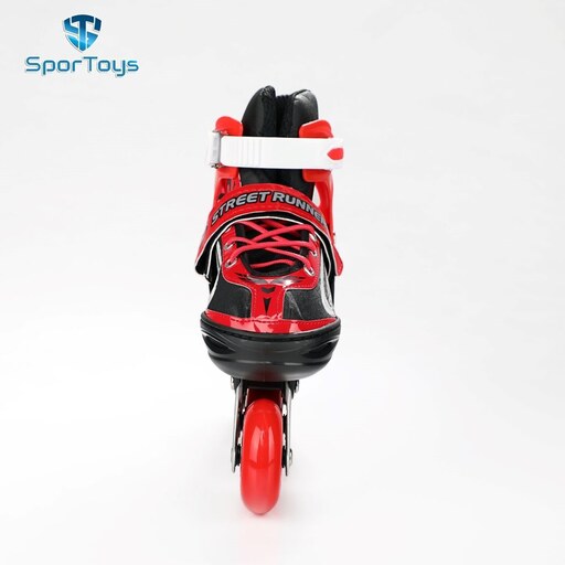 کفش  اسکیت استریت رانر  چرخ ژله ای همراه با ست ایمنی  اسکیت شامل کلاه و زانو بند و آرنج بند از سایز 30 تا 42