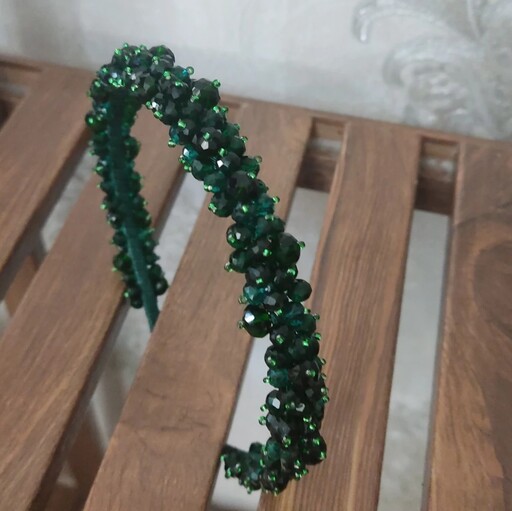 تل جواهر دوزی کار دست رنگ سبز