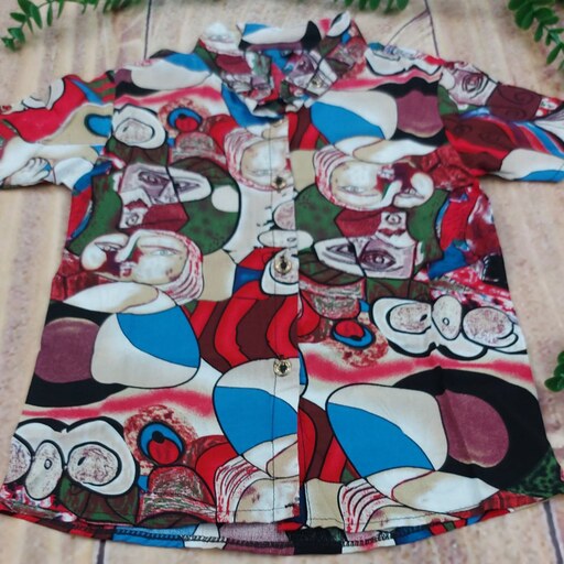 لباس بچه گانه-1668-پیراهن هاوایی آستین کوتاه نخی