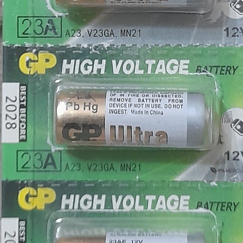 باتری 23A باطری Alkaline Ultra آلکالاین الترا A23 اصلی V23GA  اورجینال 12 ولت ریموت دزدگیر