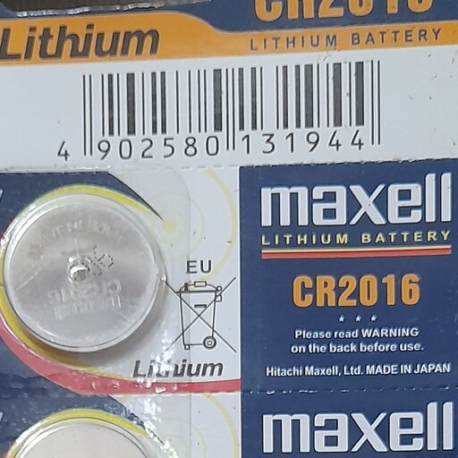 باتری 2016 باطری سکه ای اورجینال CR2016 لیتیومی اصلی ساخت ژاپنی MADE IN JAPAN گرد ساعت ریموت ماشین حساب اصلی3 ولت 3v