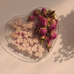 قند طعمدار گل محمدی و گلاب 100 گرمی طرح پروانه 80 عددی