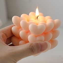 شمع روبیک قلبی در رنگ بندی متنوع و در پک 3 عددی مناسب هدیه دادن و دیزاین خانه و اشپزخونه 