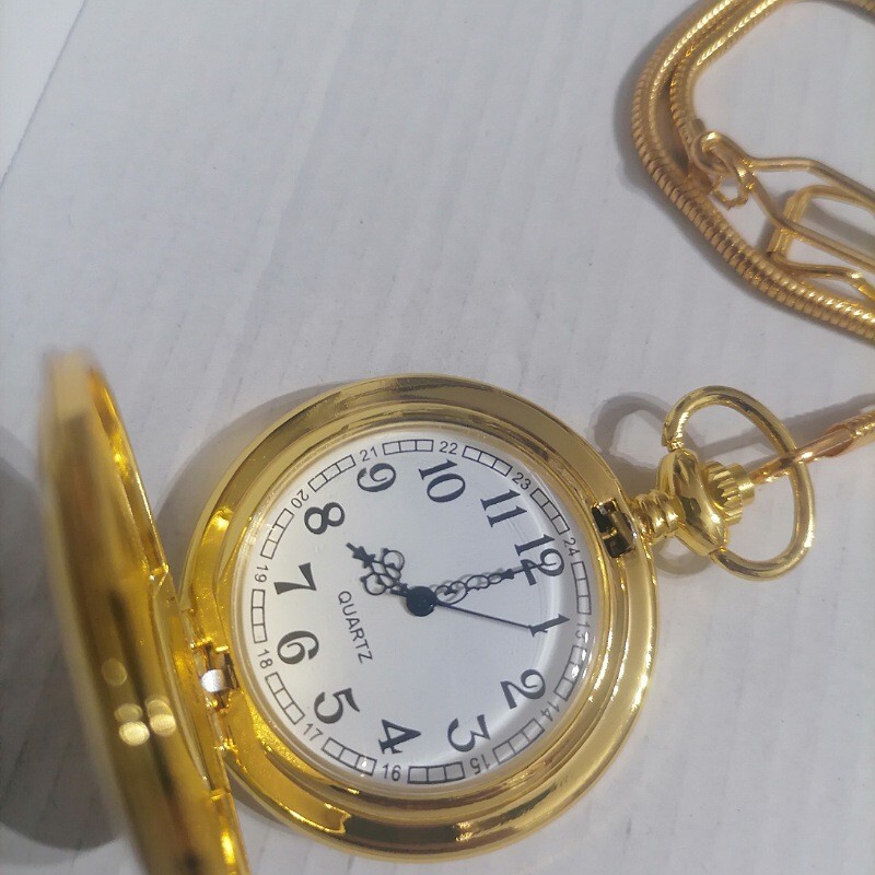 ساعت جیبی زنجیرماری مدل   استیل درجه یک رنگ طلایی