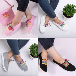 بافتی بند رنگی(37تا40)-کفش- کفش دخترانه- کفش زنانه- کفش بافت-کفش ارزان