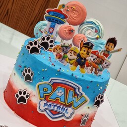کیک تولد خانگی سگ های نگهبان 2کیلویی با چاپ خوراکی 