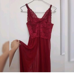 لباس خواب فانتزی بلند قرمز ارسال رایگان