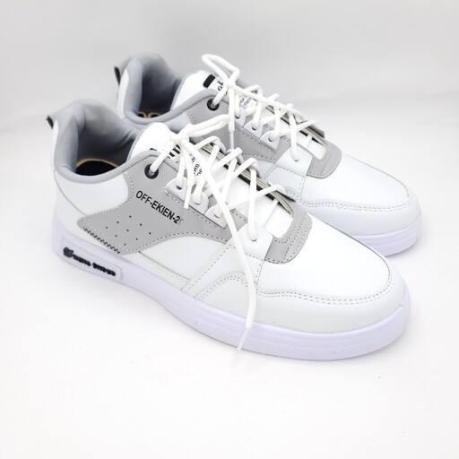 کفش اسپرت مردانه ورزشی سبک مدل جدید باکیفیت بنددار رنگ سفید زیره پیو نرم و سبک و بادوام درجه یک ارسال رایگان کد 221468  