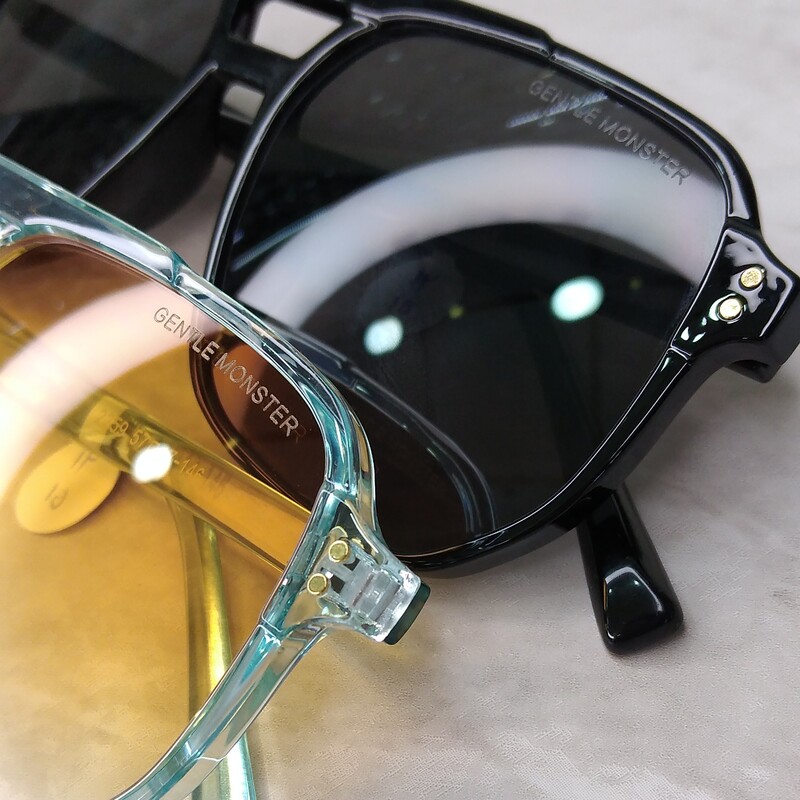 عینک آفتابی دو پل UV400جنتل مانستر دید در شب و مشکی