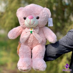 عروسک خرس کف پا گلدار اورجینال 50 سانتی قابل شستشو در پنج رنگ 