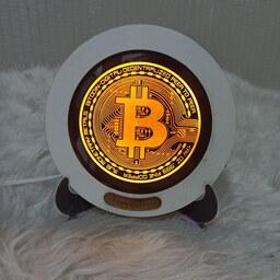 تابلو نوری دکوری طرح Bitcoin مدل بیت کوین سایز 15در15