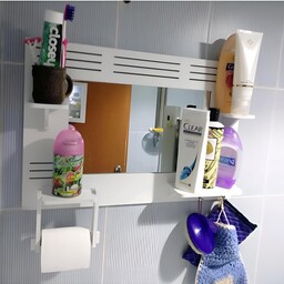 آینه شلف دیواری سرویس بهداشتی و حمام طرح خطی ضدآب