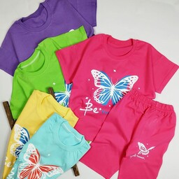 تیشرت شلوارک پروانه بچگانه دخترانه سایزهای 40 و 45 و 50 و 55
