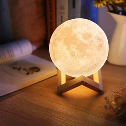 چراغ خواب کهکشانی ماه با پایه چوبی سایز بزرگ 
