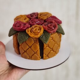 کیک لواشکی شکم پر مدل سبد گل