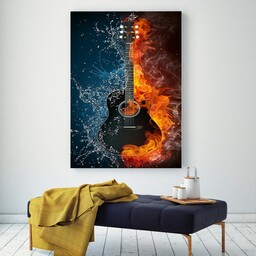 تابلو شاسی طرح گیتار مدل آب و آتش کد AR1008