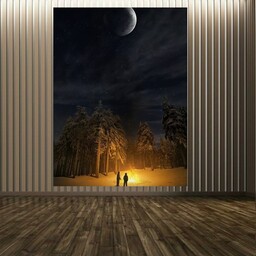 پوستر دیواری طرح جنگل در شب کد SPD1492