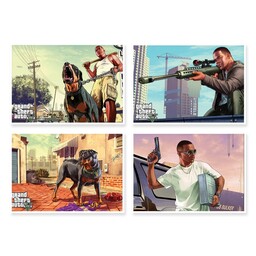 پوستر طرح GTA V کد A-1302 مجموعه 4 عددی | 11*9 سانتی متر |