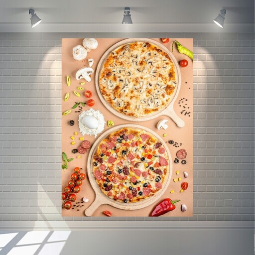 پوستر دیواری طرح فست فود مدل پیتزا کد SDP7907
