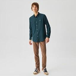 پیراهن آستین بلند مردانه رصان سبز لاکوست CH2314