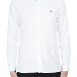 پیراهن آستین بلند مردانه رصان سفید لاکوست CH1948 48A