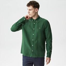 پیراهن آستین بلند مردانه رصان سبز لاکوست CH5692T