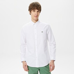 پیراهن آستین بلند مردانه رصان سفید لاکوست CH0341