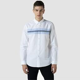 پیراهن آستین بلند مردانه رصان سفید لاکوست CH2246