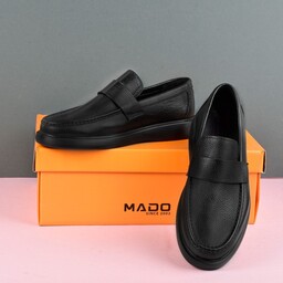کفش کالج مردانه مادو مدل چرم طبیعی کروژ بدون بند کد 177611 رنگ مشکی سایز 40 تا 43
