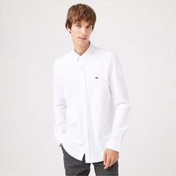 پیراهن آستین بلند مردانه رصان سفید لاکوست CH2328
