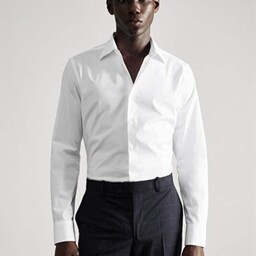 پیراهن آستین بلند مردانه رصان سفید مانگو 37007760