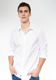 پیراهن آستین بلند مردانه رصان سفید ماوی 0210484