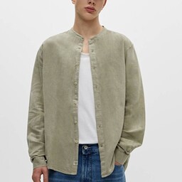 پیراهن آستین بلند مردانه رصان سبز برند pull bear 04471500