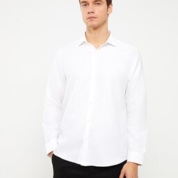 پیراهن آستین بلند مردانه رصان سفید السی وایکیکی S32216Z8
