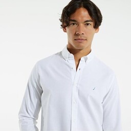 پیراهن آستین بلند مردانه رصان سفید ناتیکا WC17307T1BW