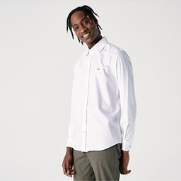 پیراهن آستین بلند مردانه رصان سفید لاکوست CH6122