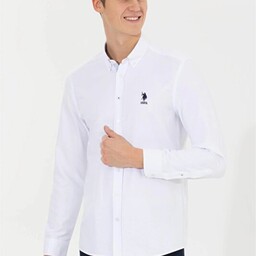 پیراهن آستین بلند مردانه رصان سفید برند u s polo assn G081sz004.000.1438226 TYC00683