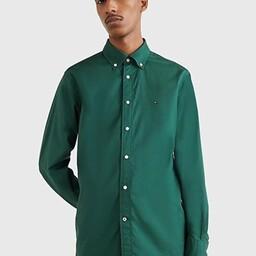 پیراهن آستین بلند مردانه رصان سبز تامی هیلفیگر MW0MW28320MBP