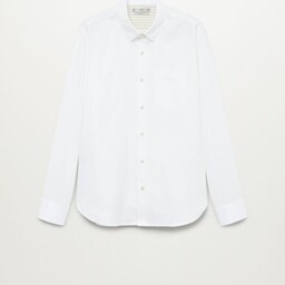 پیراهن آستین بلند مردانه رصان سفید مانگو 77085903