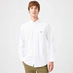 پیراهن آستین بلند مردانه رصان سفید لاکوست CH2318