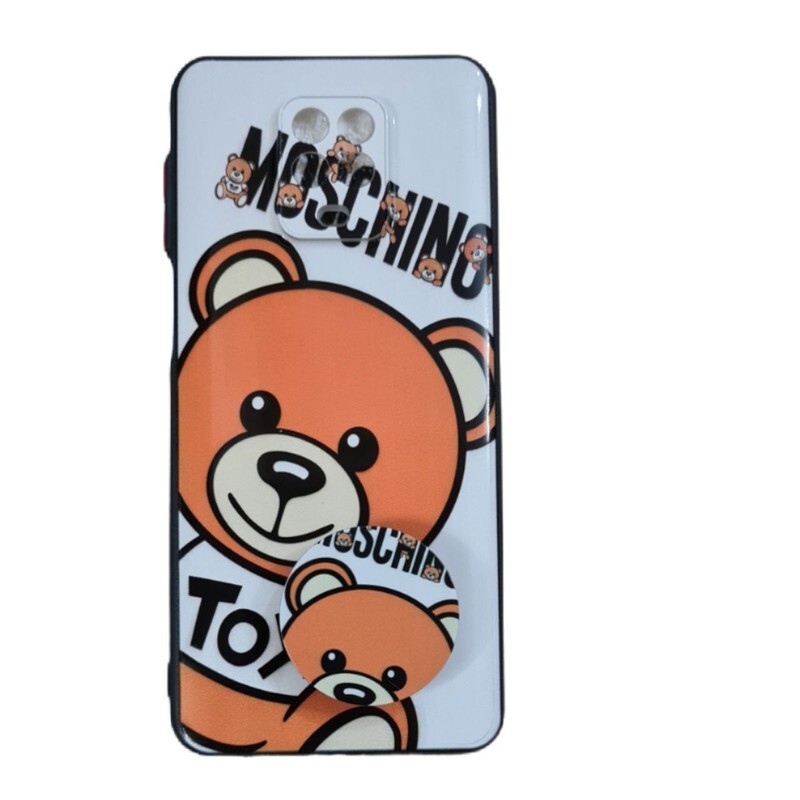 کاور طرح خرس کد 918 مناسب برای گوشی موبایل شیائومی Redmi Note 9s / 9 Pro به همراه پاپ سوکت