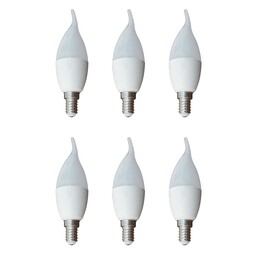 لامپ ال ای دی 7 وات نورفان مدل شمعی اشکی پایه E14 بسته 6 عددی