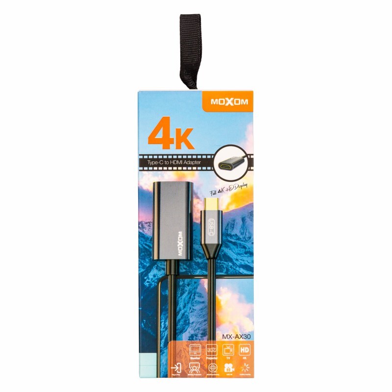 کابل تبدیل USB-C به HDMI موکسوم مدل MX-AX30 - مشکی, هفت روز ضمانت تست و اصالت کالا