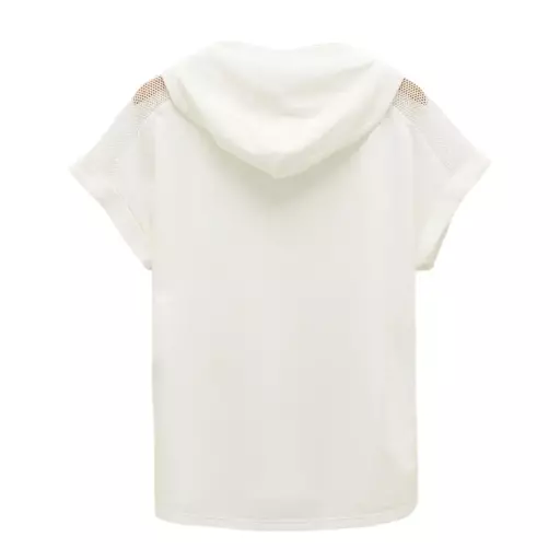 تی شرت کلاهدار آستین کوتاه ورزشی زنانه ال سی وایکیکی مدل فیت اسلیم