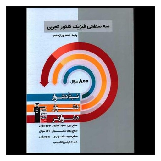 کتاب سه سطحی فیزیک کنکور تجربی پایه دهم و یازدهم دشوار (3201)