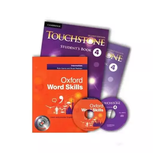 کتاب Touchstone 4 + Oxford Word Skills Intermediate پک تاچ استون 4 و ورد اسکیلز