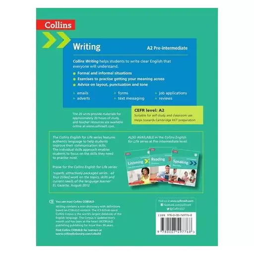 کتاب Collins English for Life Writing A2 Pre intermediate